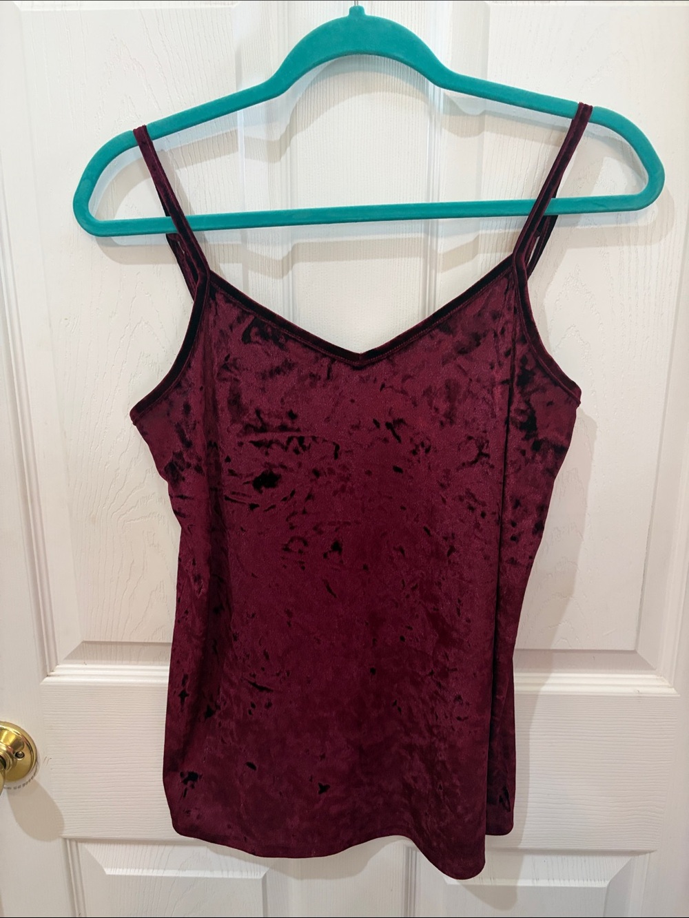 Maurices Velvet Spaghetti Strap Cami in Burgundy